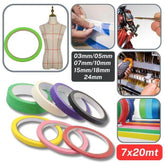 Set of 7 Rolls of Bolduc / Masking tape - 7x20meters - ACCESSOIRES LEDUC BV