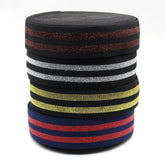 5 meters 40mm Elastic with 2 Lurex Stripes #ELA2061 - ACCESSOIRES LEDUC BV