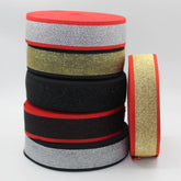 5 meters 40mm Lurex Elastic with 2 plain Edges #ELA2063 - ACCESSOIRES LEDUC BV