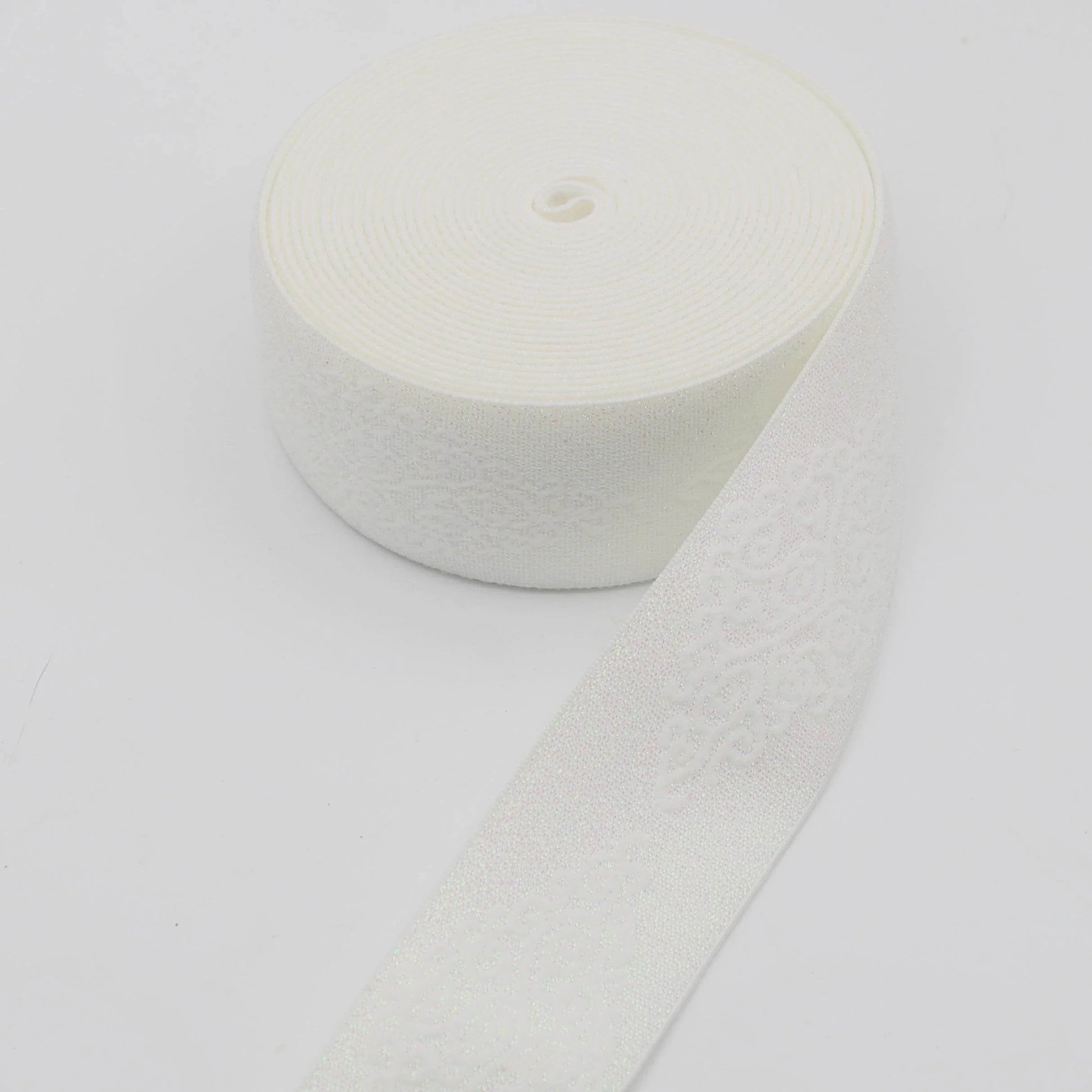 5 meters 45mm Iridiscent Elastic with Floral Design #ELA2827 - ACCESSOIRES LEDUC BV