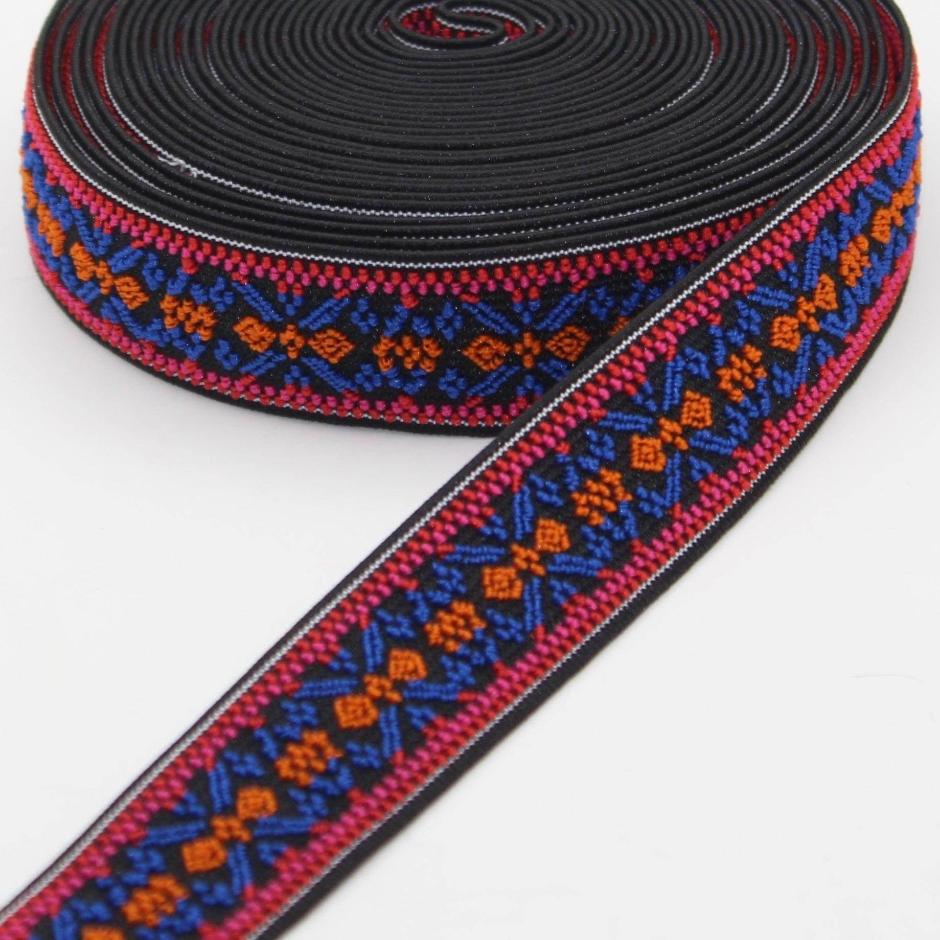 5 meters 25mm Ethnic Elastic #ELA3606 - ACCESSOIRES LEDUC BV
