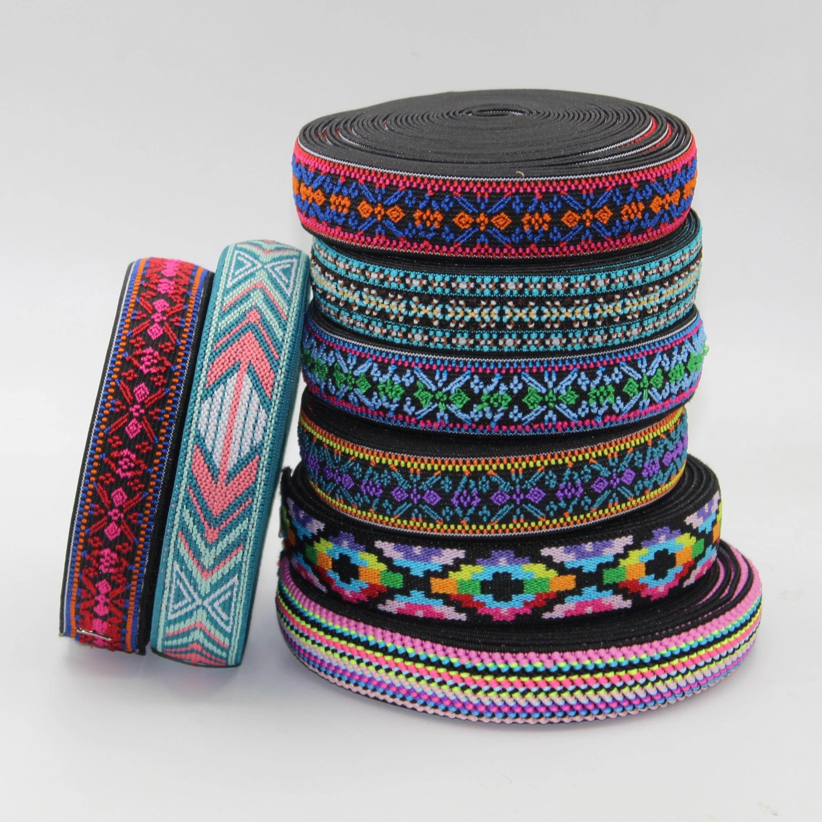 5 meters 25mm Ethnic Elastic #ELA3606 - ACCESSOIRES LEDUC BV