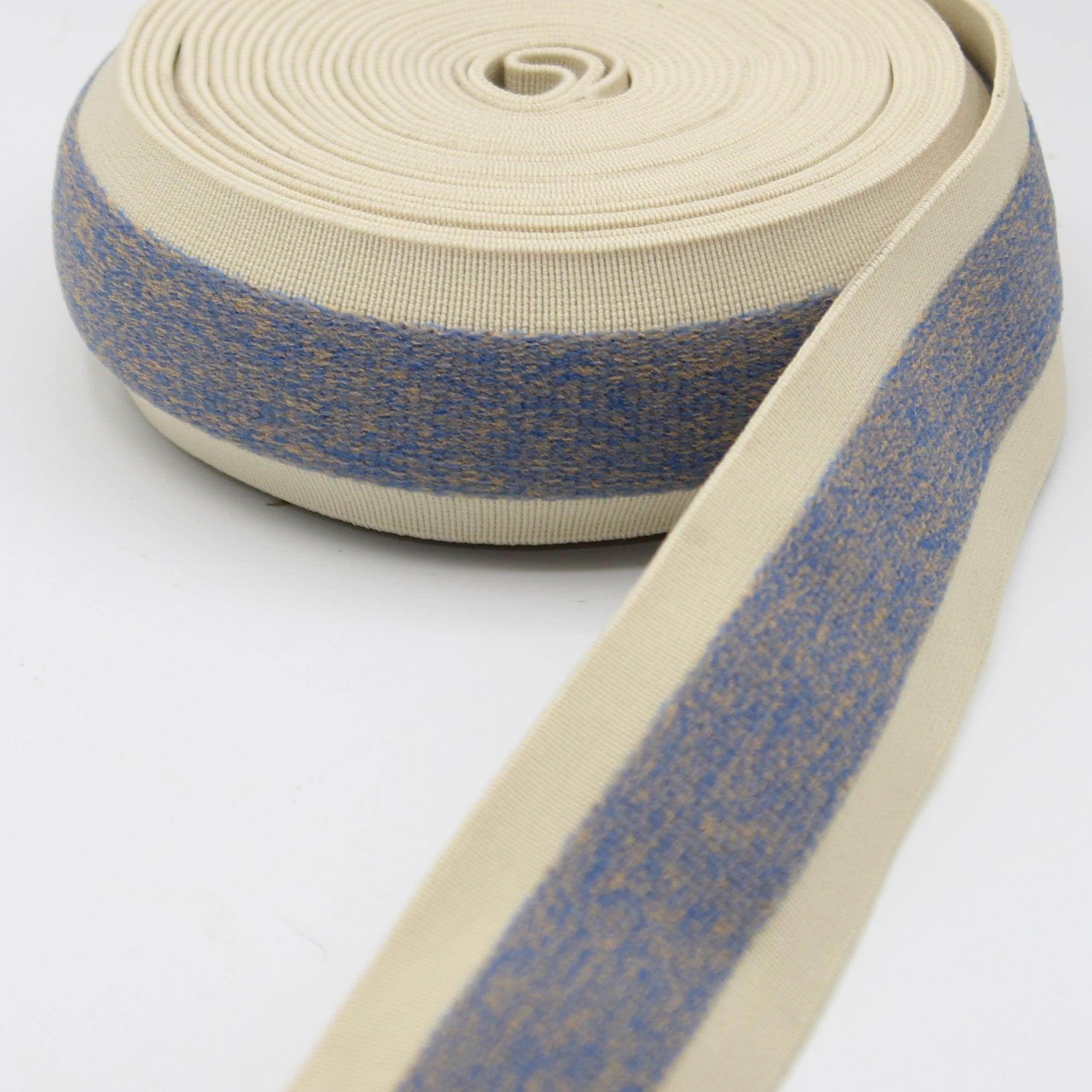 5 meters 40mm Bicolor Striped Soft Elastic #ELA3607 - ACCESSOIRES LEDUC BV