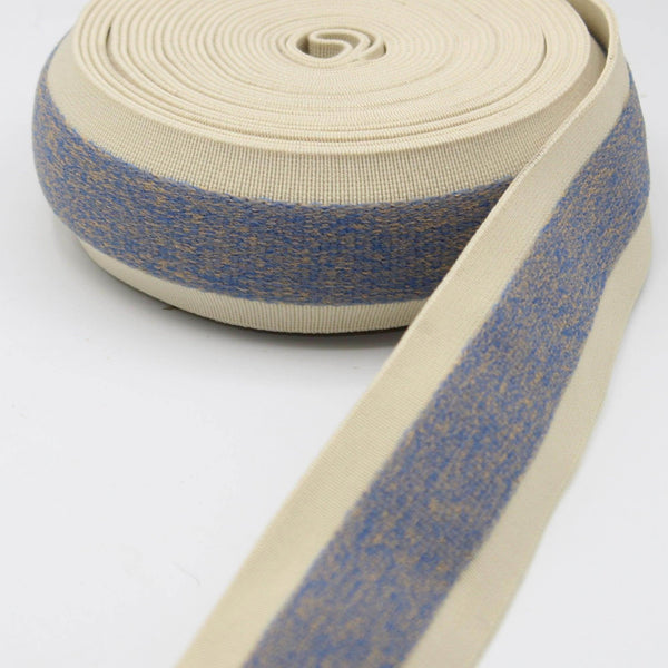 5 meters 40mm Bicolor Striped Soft Elastic #ELA3607 - ACCESSOIRES LEDUC BV