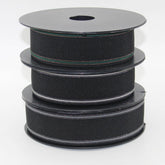 5 meters 40mm Black Fine Elastic Gros Grain Striped with Fine Lurex Lines #ELA3614 - ACCESSOIRES LEDUC BV