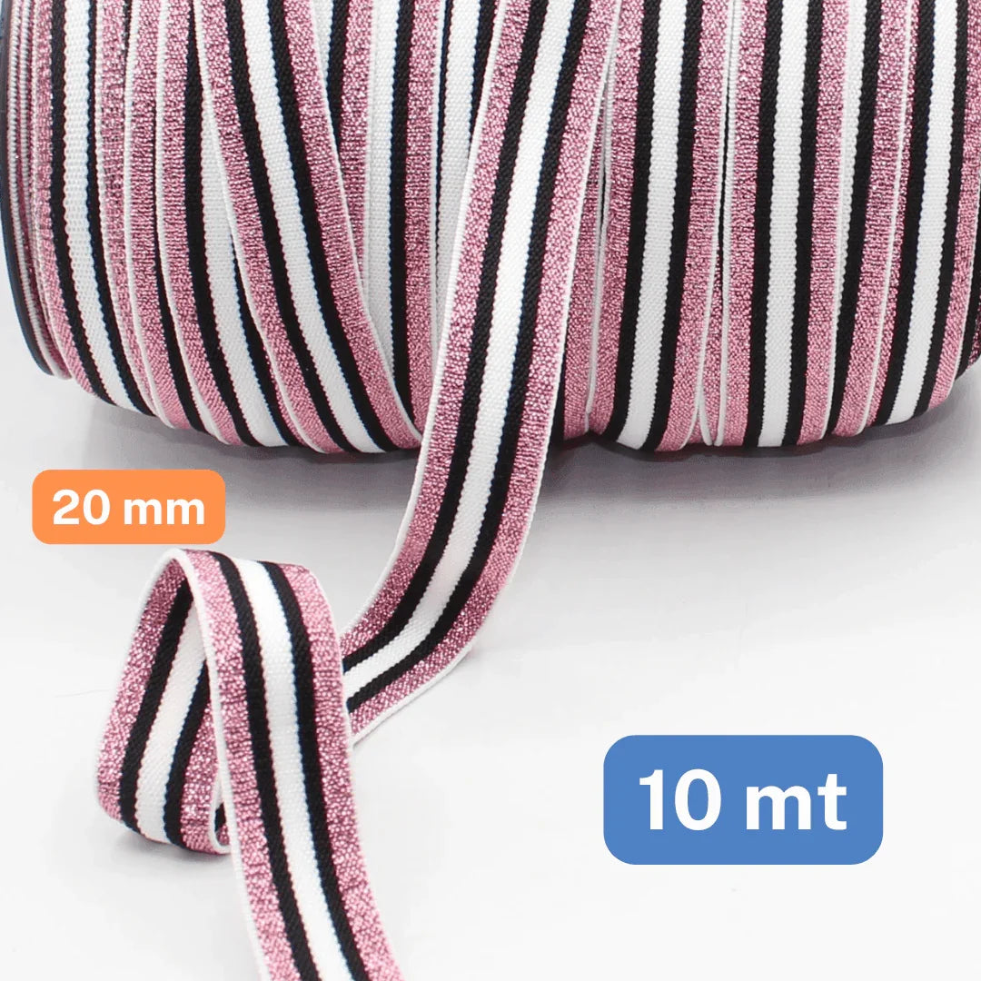 10 meters Lurex ELASTIC-20mm - ACCESSOIRES LEDUC BV