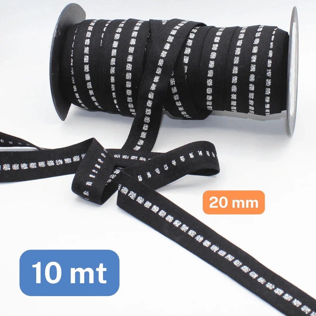10 meters Lurex ELASTIC-20mm - ACCESSOIRES LEDUC BV