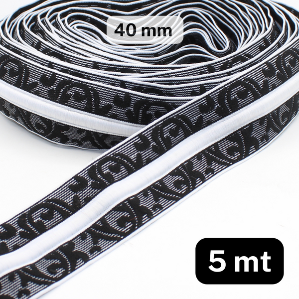 5 meters of Thick ELASTIC, Padded effect-40mm ACCESSOIRES LEDUC
