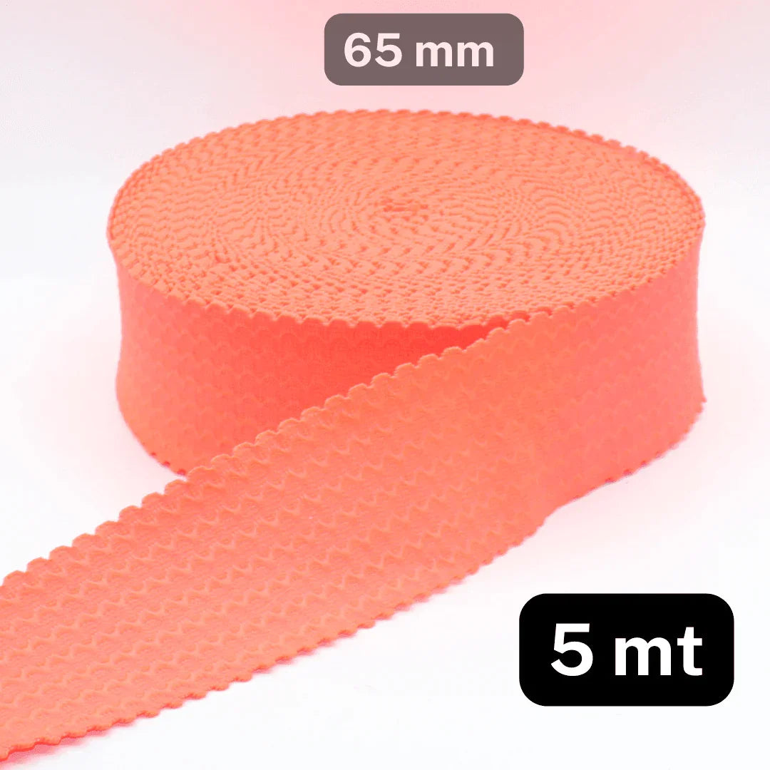 5 meters ELASTIC with Wave Pattern- 65MM - ACCESSOIRES LEDUC BV