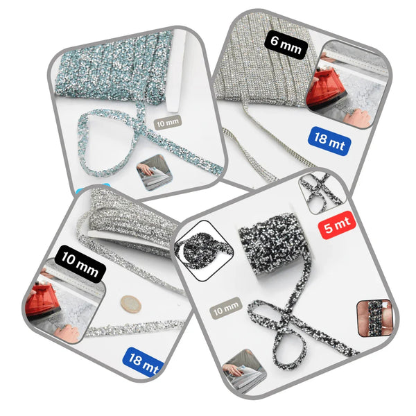 Iron On Trimming Strass 6 or 10mm - ACCESSOIRES LEDUC BV