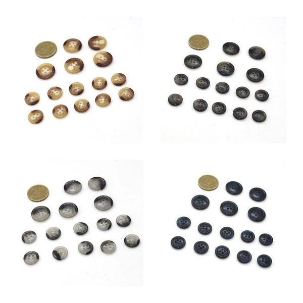 15 Menswear Buttons / Men's Suit Buttons 10*15mm + 5*20mm #HAB1x025 - ACCESSOIRES LEDUC BV