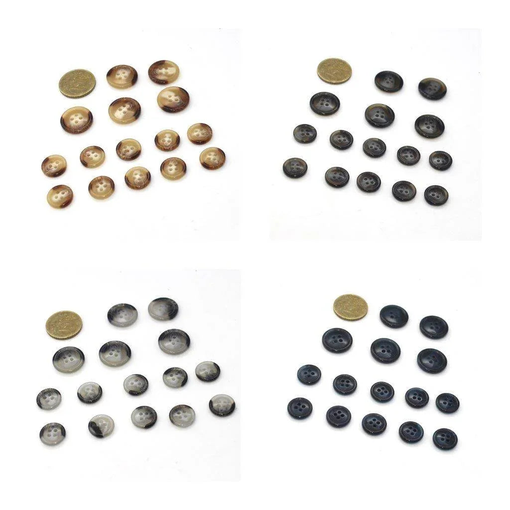 15 Menswear Buttons / Men's Suit Buttons 10*15mm + 5*20mm #HAB1x025 - ACCESSOIRES LEDUC BV