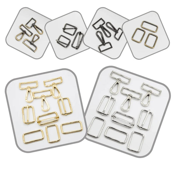 3 Buckles / Lobsters / D-Rings 30 / 40 or 50mm - Gold Silver Oldbrass Mat Black or Gunmetal - ACCESSOIRES LEDUC BV