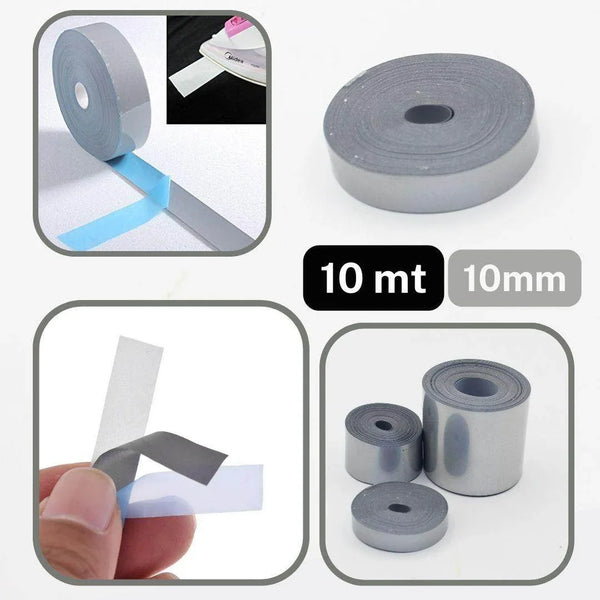 10 meters of Iron On Self Reflective 10mm 25mm or 50mm - ACCESSOIRES LEDUC BV