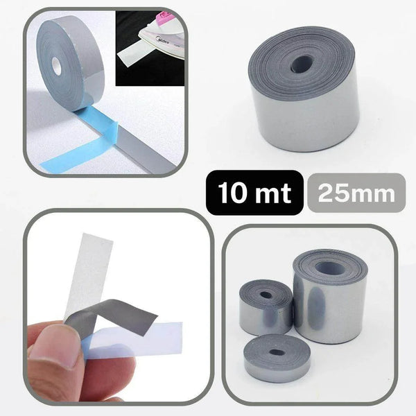 10 meters of Iron On Self Reflective 10mm 25mm or 50mm - ACCESSOIRES LEDUC BV