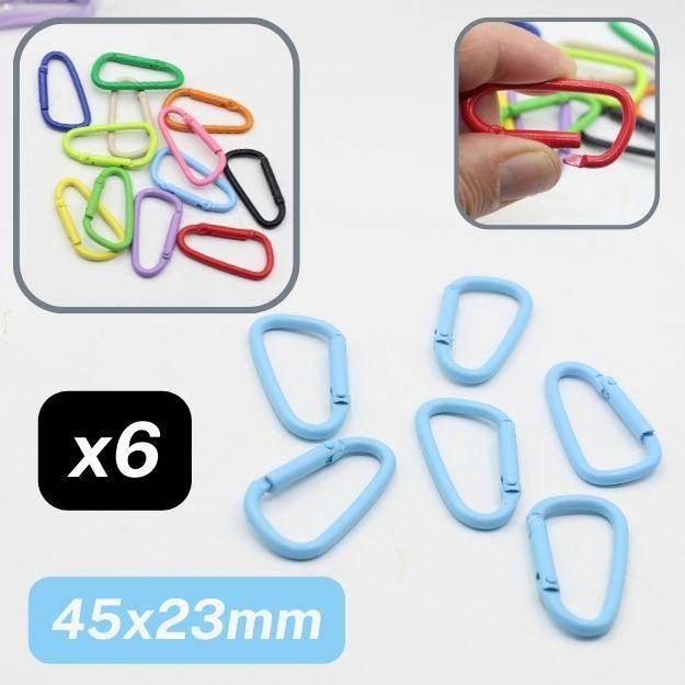 Set of 6 Metal Coloured Lobster Buckles, Size 45x23mm #BMEx061 - ACCESSOIRES LEDUC BV