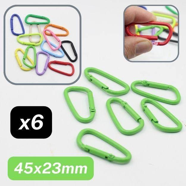 Set of 6 Metal Coloured Lobster Buckles, Size 45x23mm #BMEx061 - ACCESSOIRES LEDUC BV