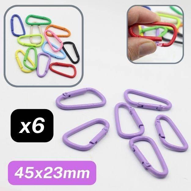 Set of 6 Metal Coloured Lobster Buckles, Size 45x23mm #BMEx061 - ACCESSOIRES LEDUC BV