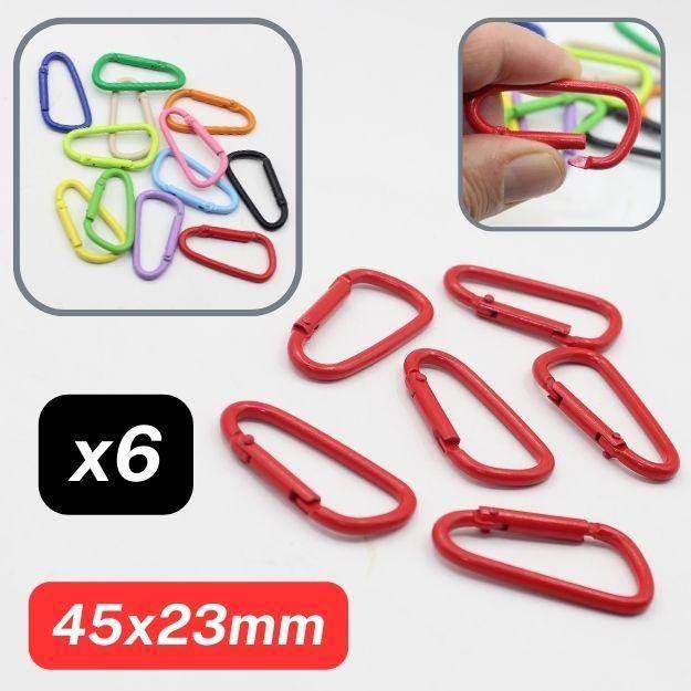 Set of 6 Metal Coloured Lobster Buckles, Size 45x23mm #BMEx061 - ACCESSOIRES LEDUC BV