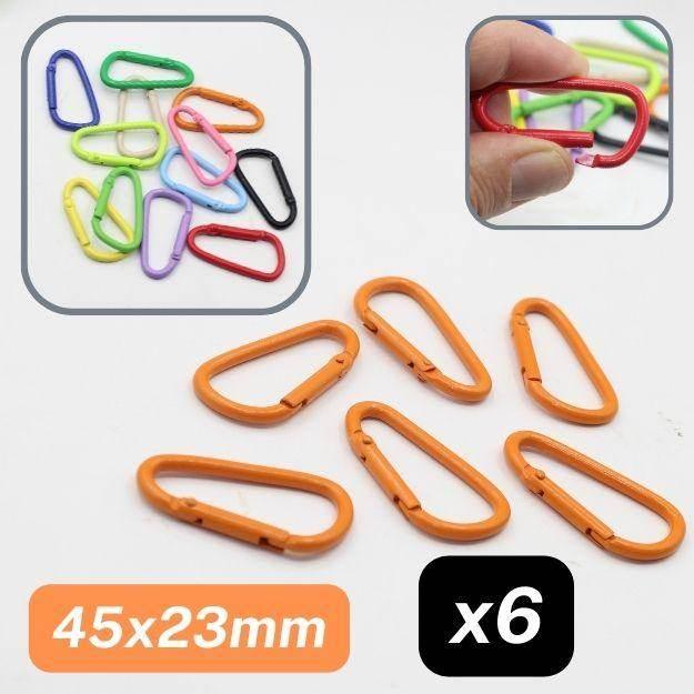 Set of 6 Metal Coloured Lobster Buckles, Size 45x23mm #BMEx061 - ACCESSOIRES LEDUC BV