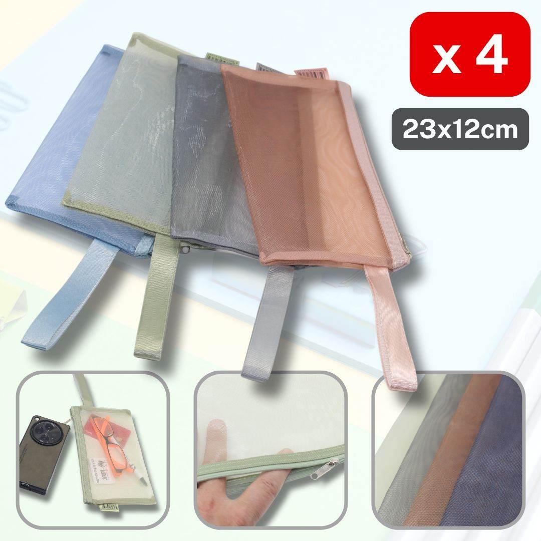 Deluxe Pouches with Zipper in Trasparent Fabric available in size A4, A5 or A6 - ACCESSOIRES LEDUC BV