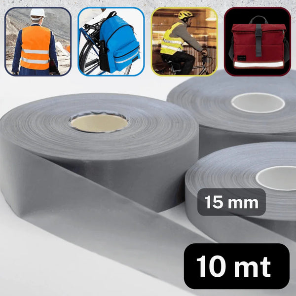 10 meters Self Reflective Tape to Sew-on 15,20,25,40 or 50mm - ACCESSOIRES LEDUC BV