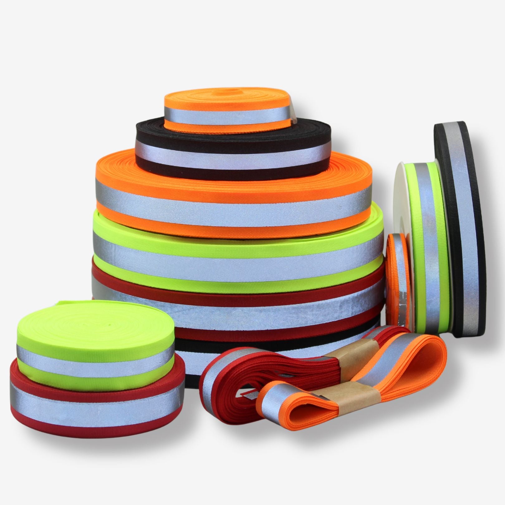 20 Meters of Gros Grain tape with Self Reflective Coating - 10 15 20 25 30mm #RUB1920