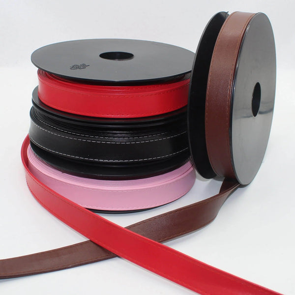 7mm/20mm/30mm Fake Leather - PU - Simili Leather Stitched Strap - 4 meters #RUB3500 #RUB3501 #RUB3502 - ACCESSOIRES LEDUC BV