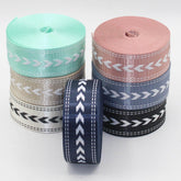 5 meters 38mm Polyester Shiny Webbing with Arrows #RUB3553 - ACCESSOIRES LEDUC BV