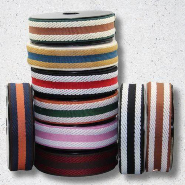 10 meters 38mm Striped Webbing #RUB3558 - ACCESSOIRES LEDUC BV