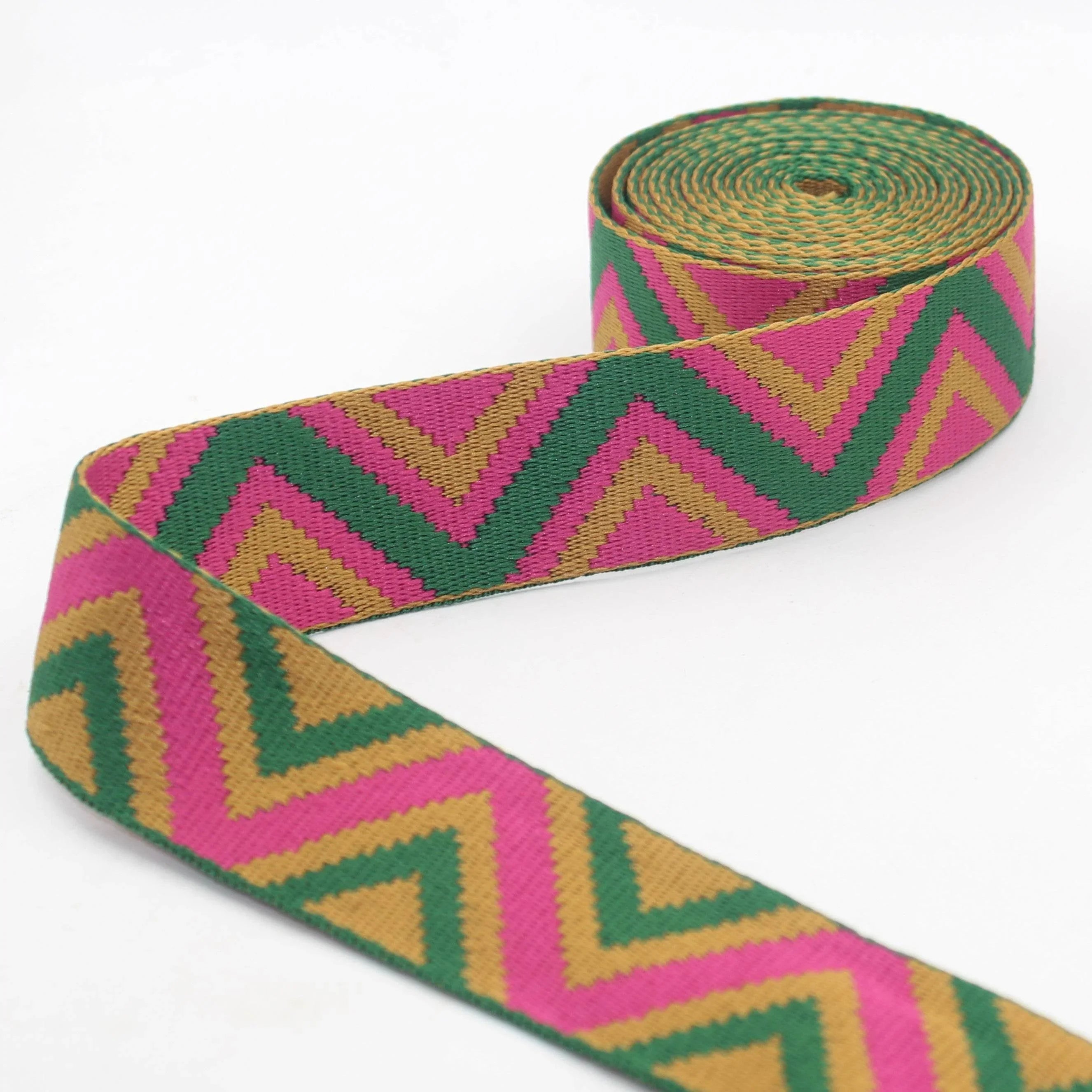 5 meters Ethnic Big Zig Zag Webbing 40mm #RUB3574 - ACCESSOIRES LEDUC BV