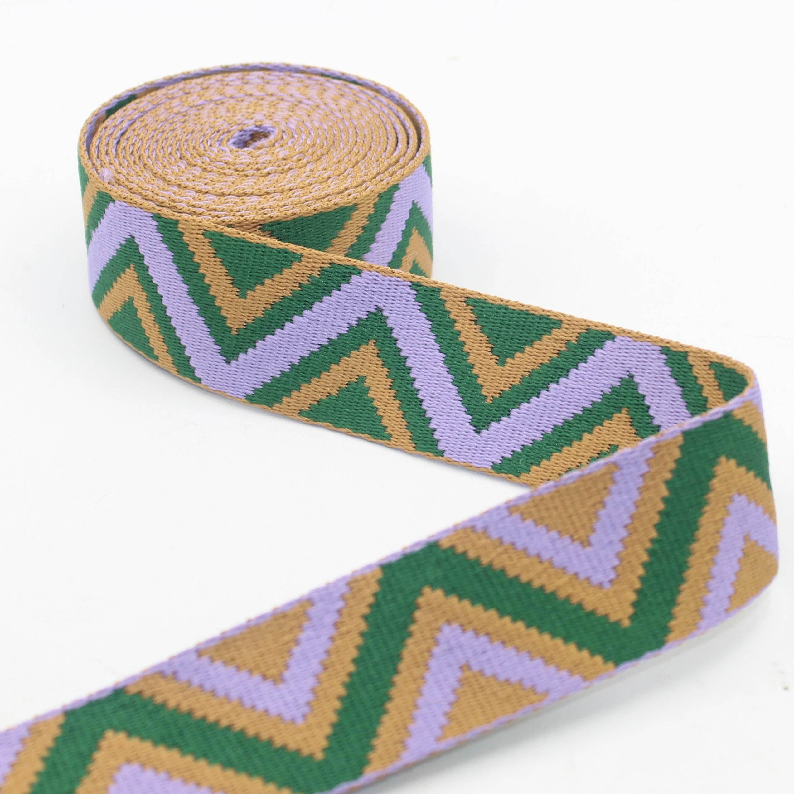 5 meters Ethnic Big Zig Zag Webbing 40mm #RUB3574 - ACCESSOIRES LEDUC BV