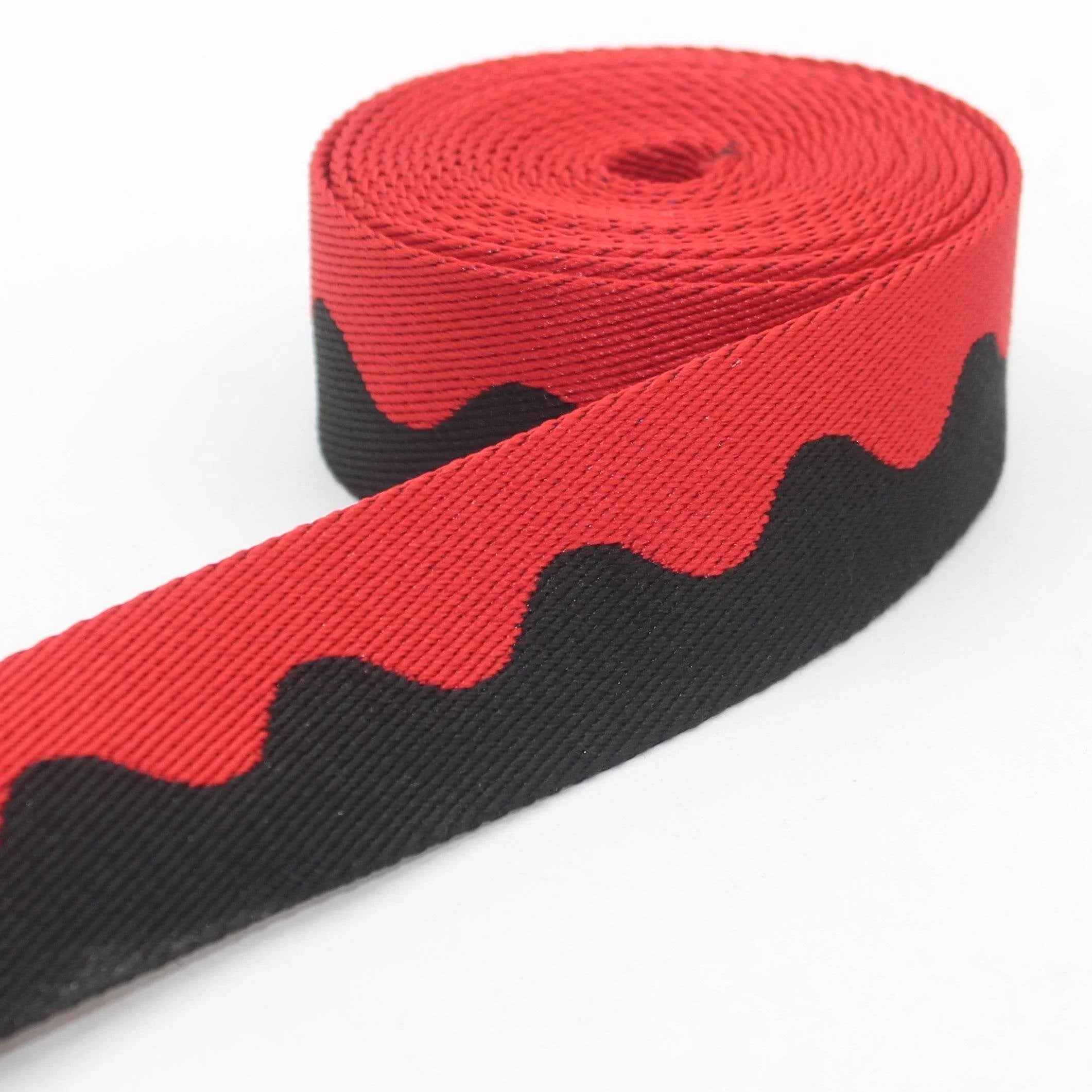 5 meters Bicolor Wave Design Webbing 40mm #RUB3576 - ACCESSOIRES LEDUC BV