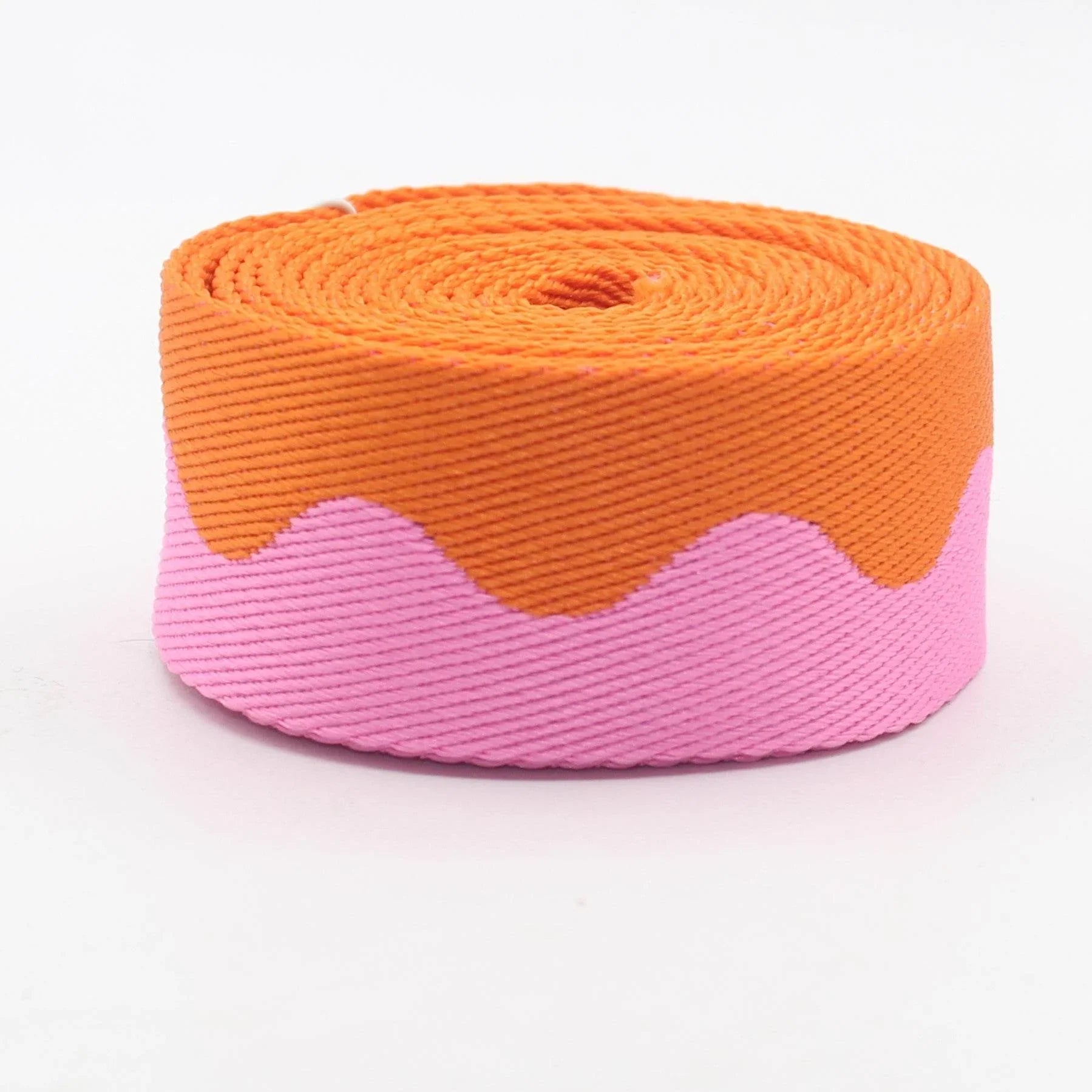 5 meters Bicolor Wave Design Webbing 40mm #RUB3576 - ACCESSOIRES LEDUC BV