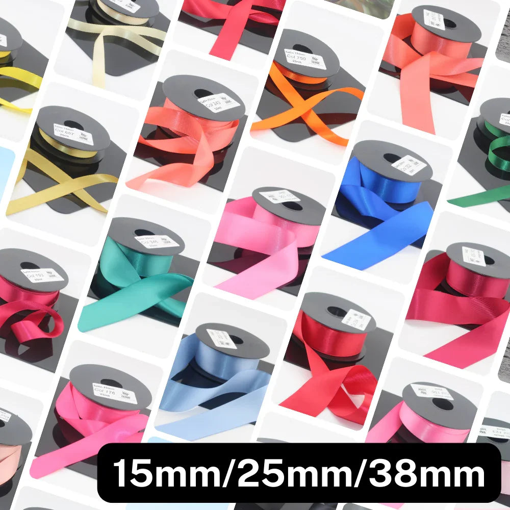 Deluxe Double Sided Satin 15mm,25mm or 38mm - 25 meters - ACCESSOIRES LEDUC BV