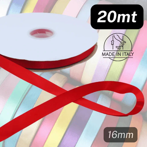 20 meters Italian Double Sided Satin Ribbon - Gold or Red - ACCESSOIRES LEDUC BV