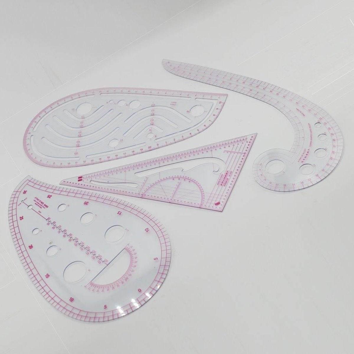 Sewing Rulers, in 4 variations - French Metric Ruler, Transparent Ruler for Measuring Curves - ACCESSOIRES LEDUC BV