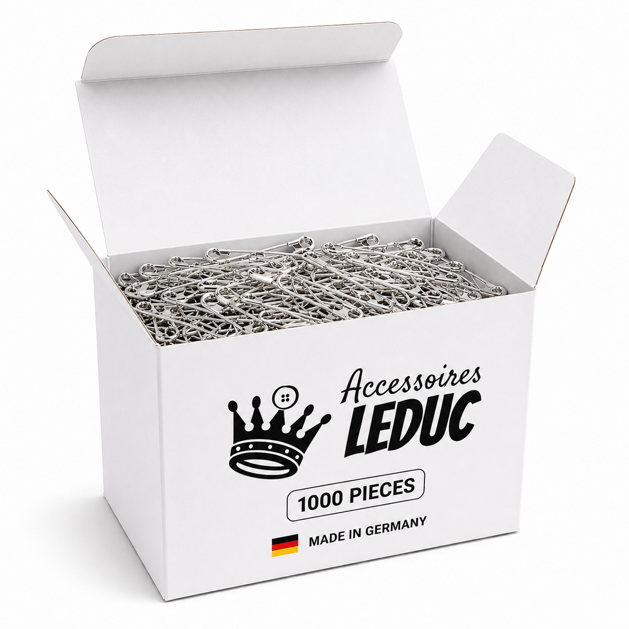 1000 Safety Pins 28–38 mm Black or Silver