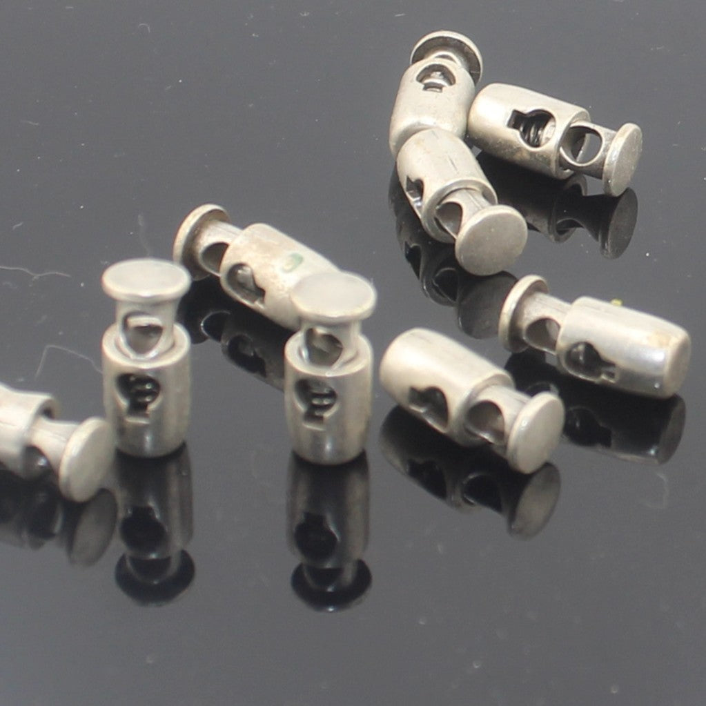 20 Metal Cord Stoppers Gunmetal, Silver or Antique Gold