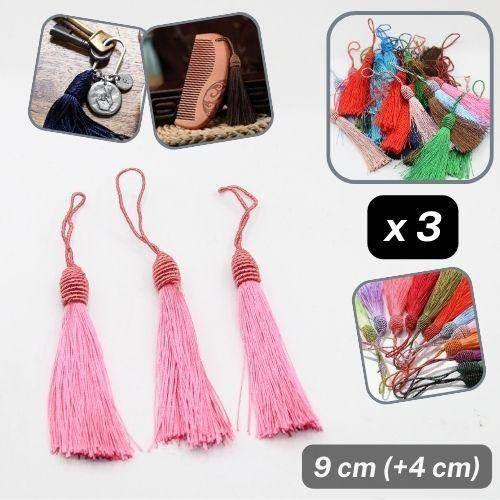 3 Tassels, Viscose, Total Heigth 9cm, Tassel heigth 4cm available in many Colours - ACCESSOIRES LEDUC BV