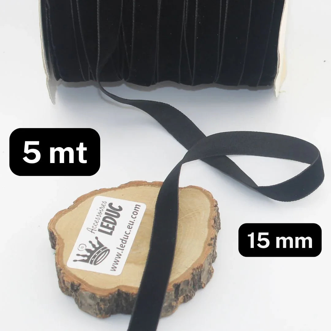 5 Meters Velvet Ribbon, available in different sizes & colours - ACCESSOIRES LEDUC BV