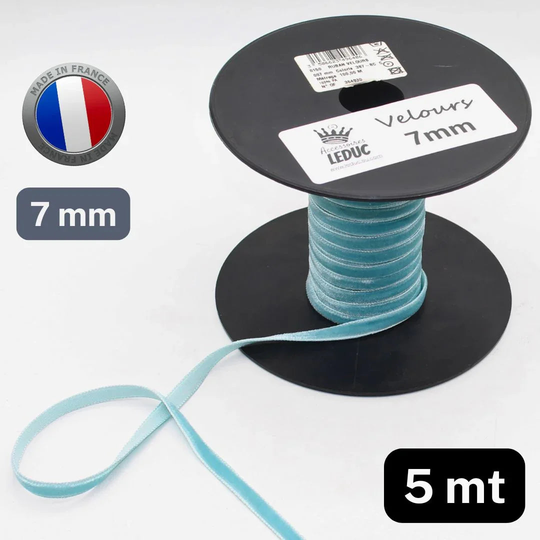 5 Meters Velvet Ribbon, available in different sizes & colours - ACCESSOIRES LEDUC BV