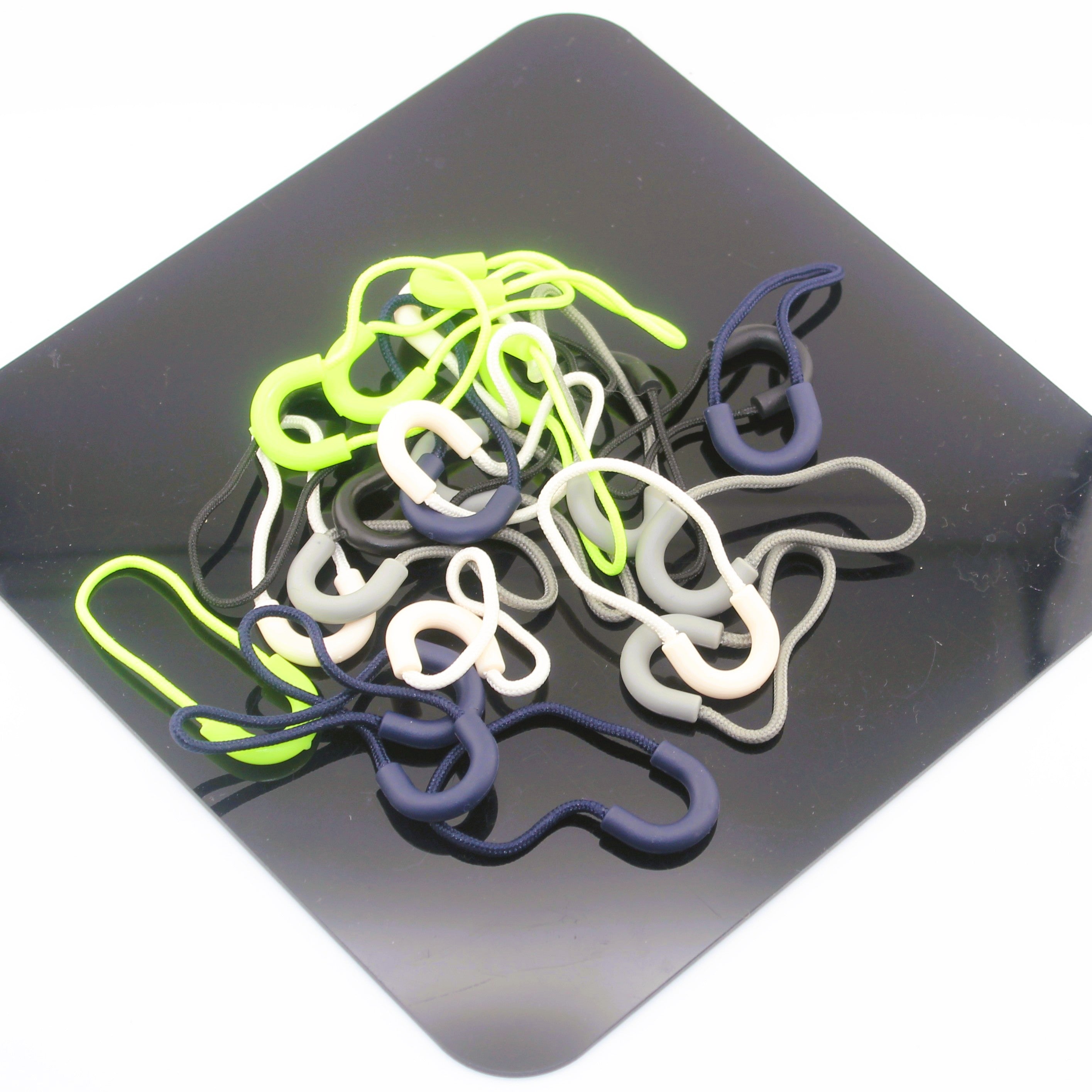 Round Loop Zip Pullers, available in different colours, 25x60mm