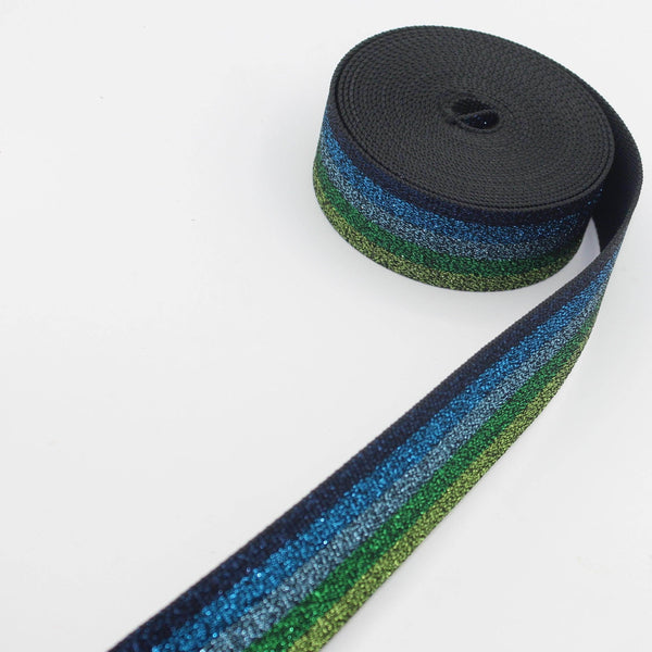 All Lurex Striped Webbing 38mm #RUB3526 - ACCESSOIRES LEDUC BV