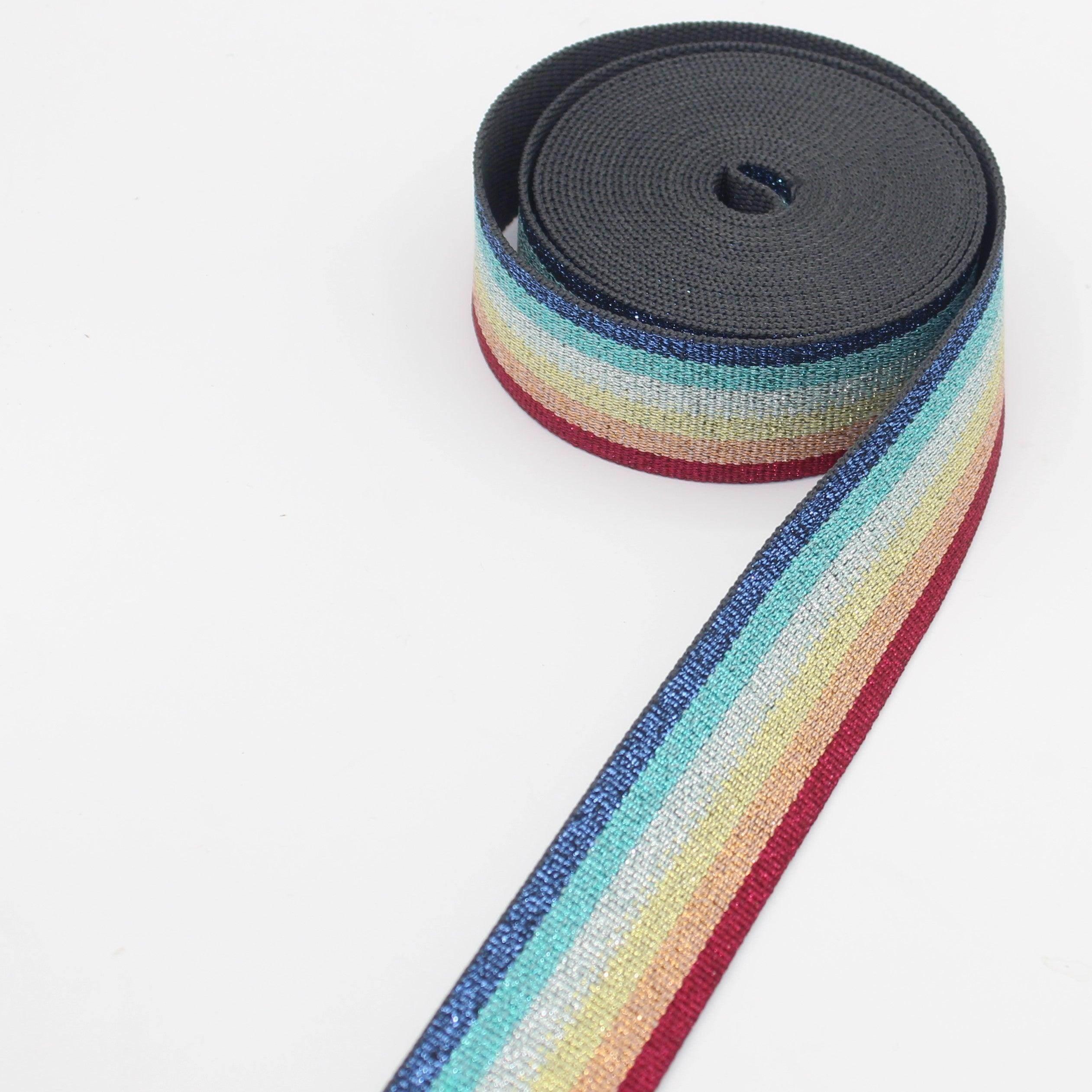 All Lurex Striped Webbing 38mm #RUB3526 - ACCESSOIRES LEDUC BV