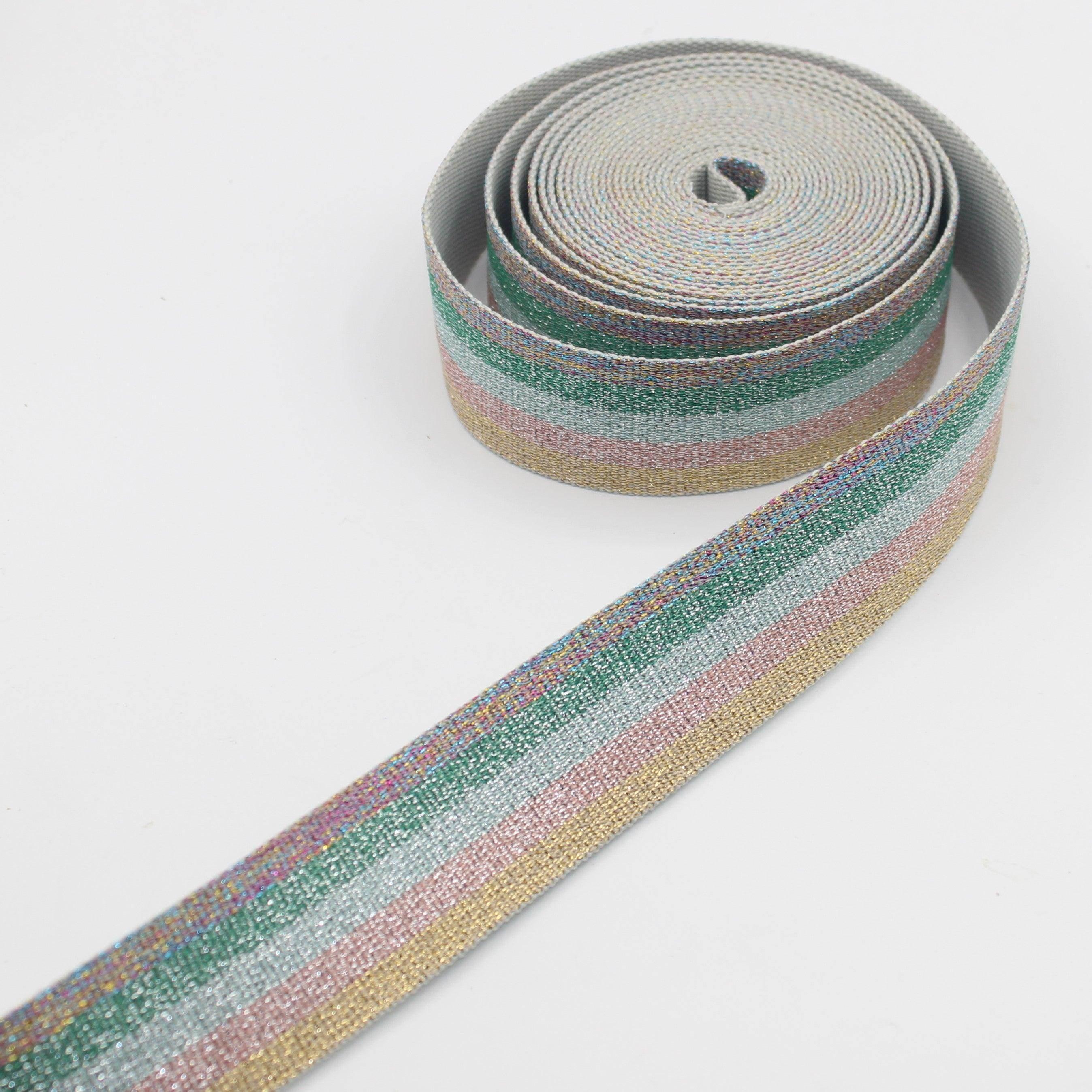 All Lurex Striped Webbing 38mm #RUB3526 - ACCESSOIRES LEDUC BV