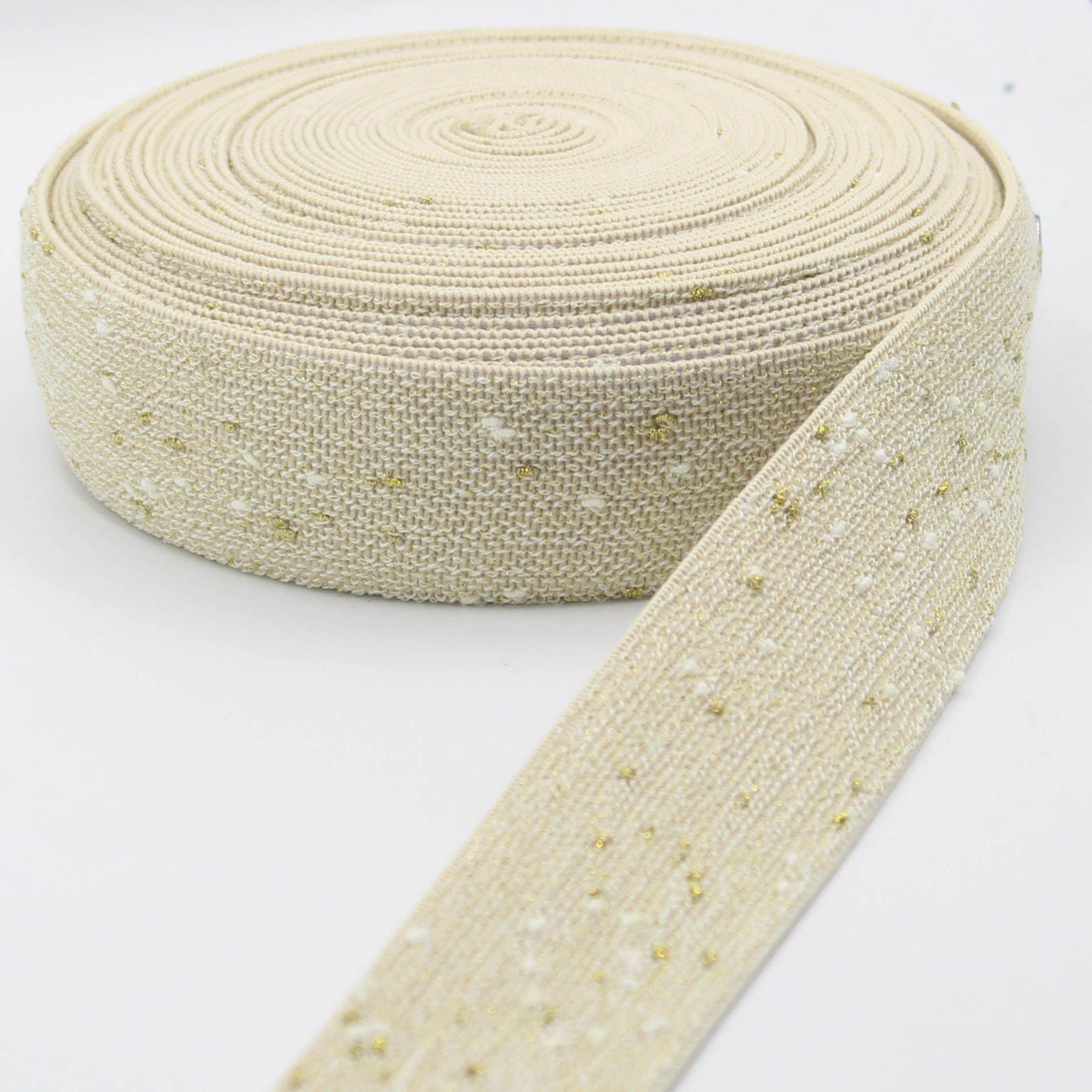 5 Meters Soft Glittery Elastic 38mm #ELA1303 - ACCESSOIRES LEDUC BV