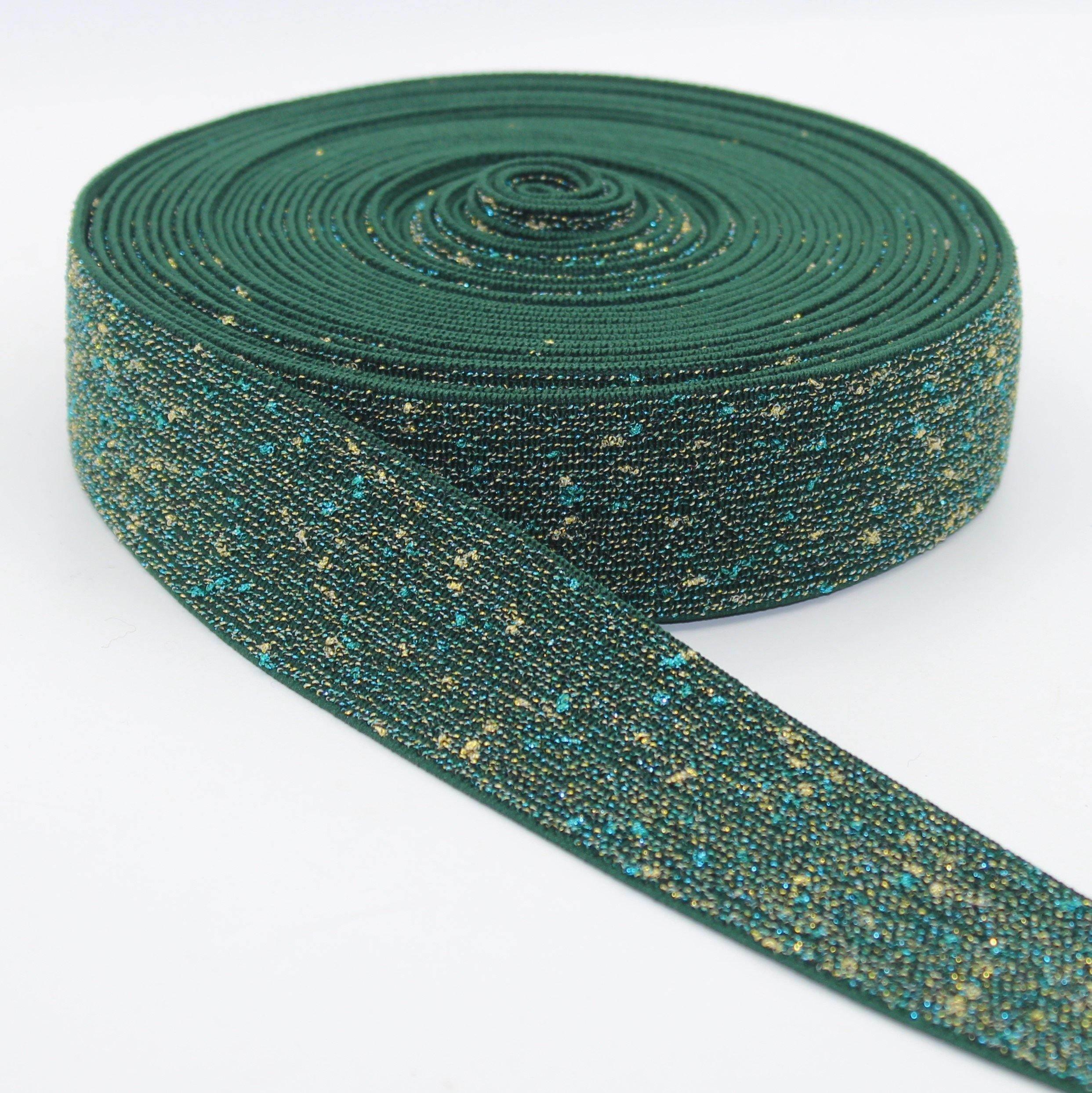 5 Meters Soft Glittery Elastic 38mm #ELA1303 - ACCESSOIRES LEDUC BV
