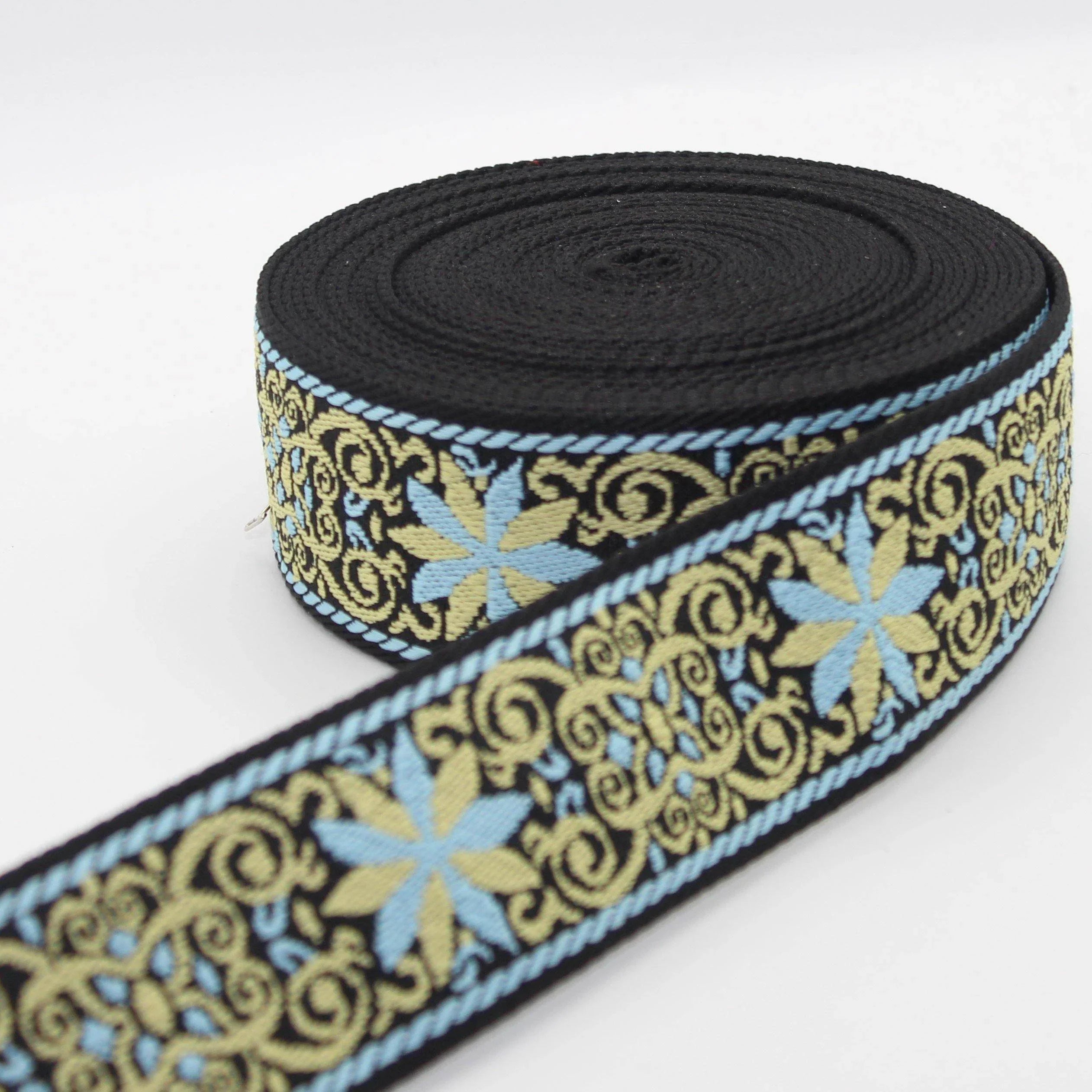 5 meters 50mm Floral Webbing #RUB1969 - ACCESSOIRES LEDUC BV