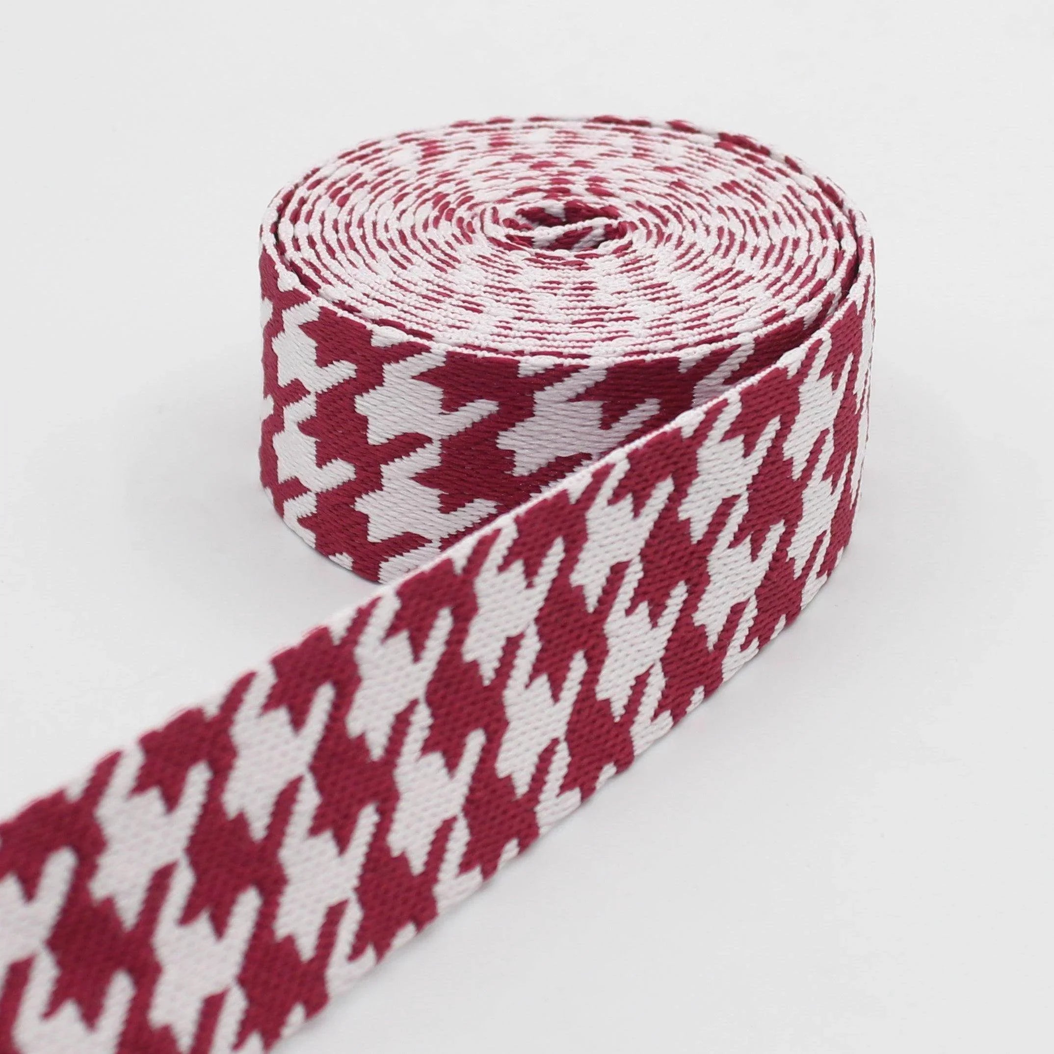 5 Meters Webbing with houndstooth Pattern 38mm #RUB3509 - ACCESSOIRES LEDUC BV